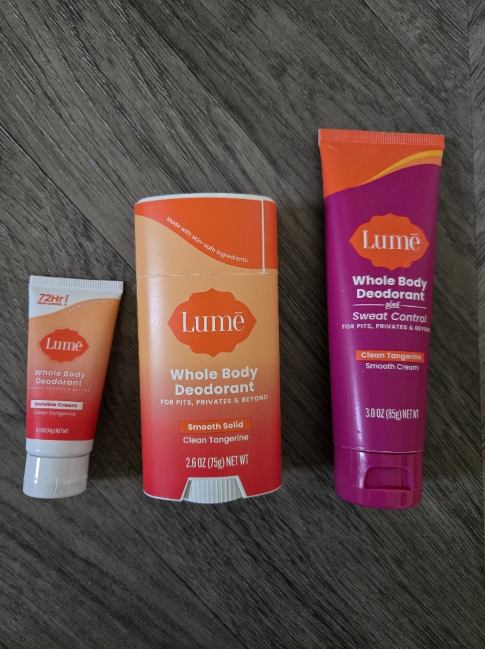 NEW Lume Bundle Three Items Clean Tangerine Deodorants 🍊